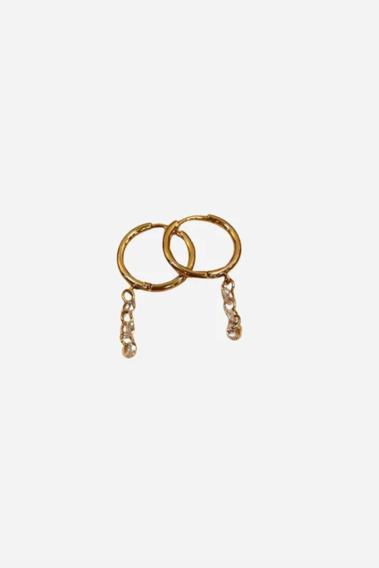 18K Megan Diamond Hoop Earrings sold by Maude