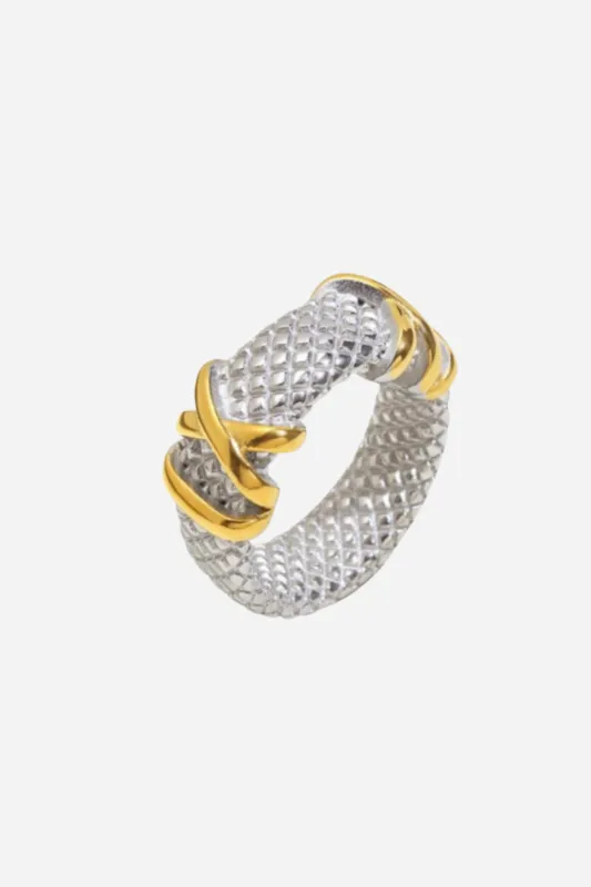 18K Emerson Two Tone Ring sold by Maude