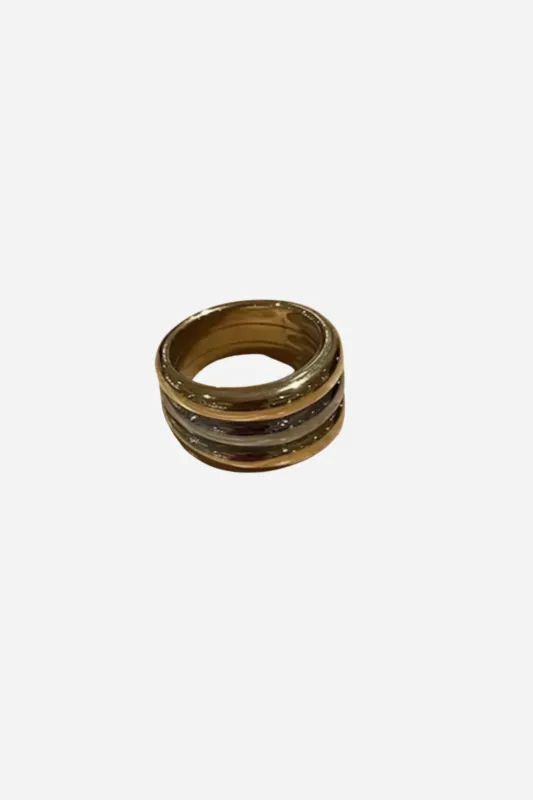 18K Charlie Stacked Ring sold by Maude