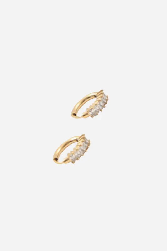 18K Isabella Diamond Hoop Earring sold by Maude