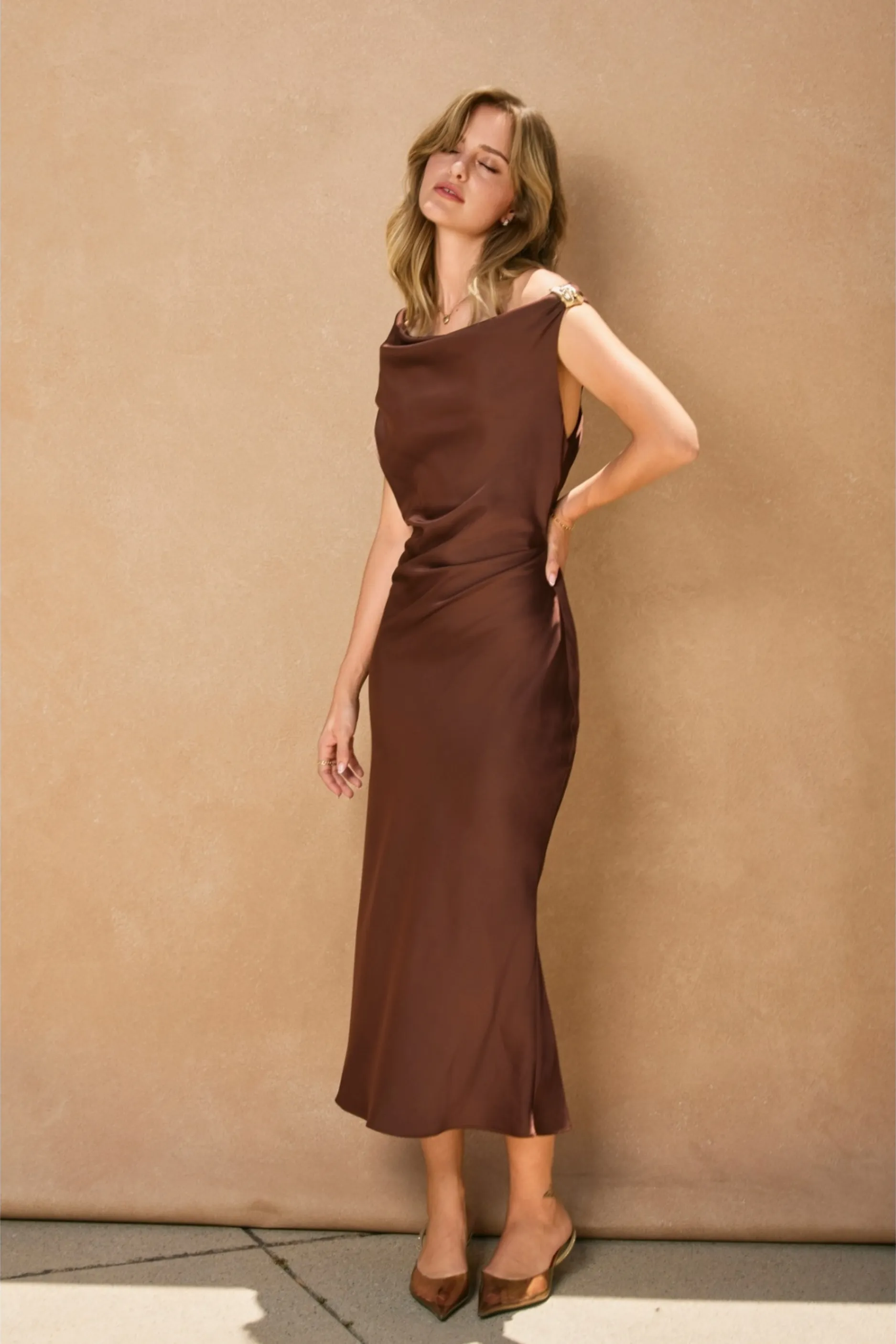 Camila Midi Dress - Brown sold by Maude product image thumbnail 2