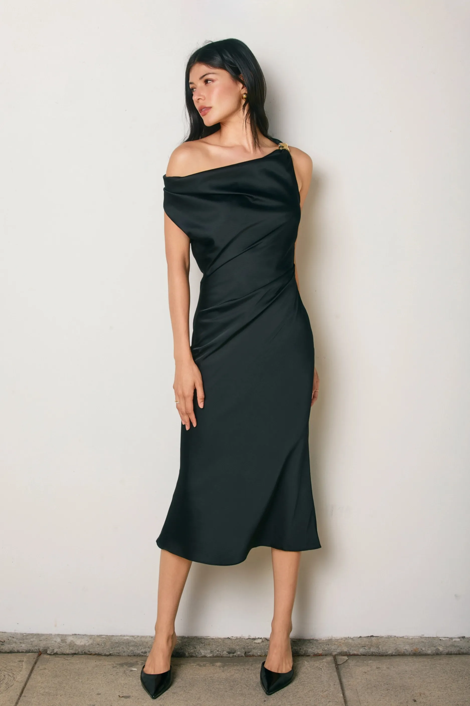 Camila Midi Dress - Black sold by Maude