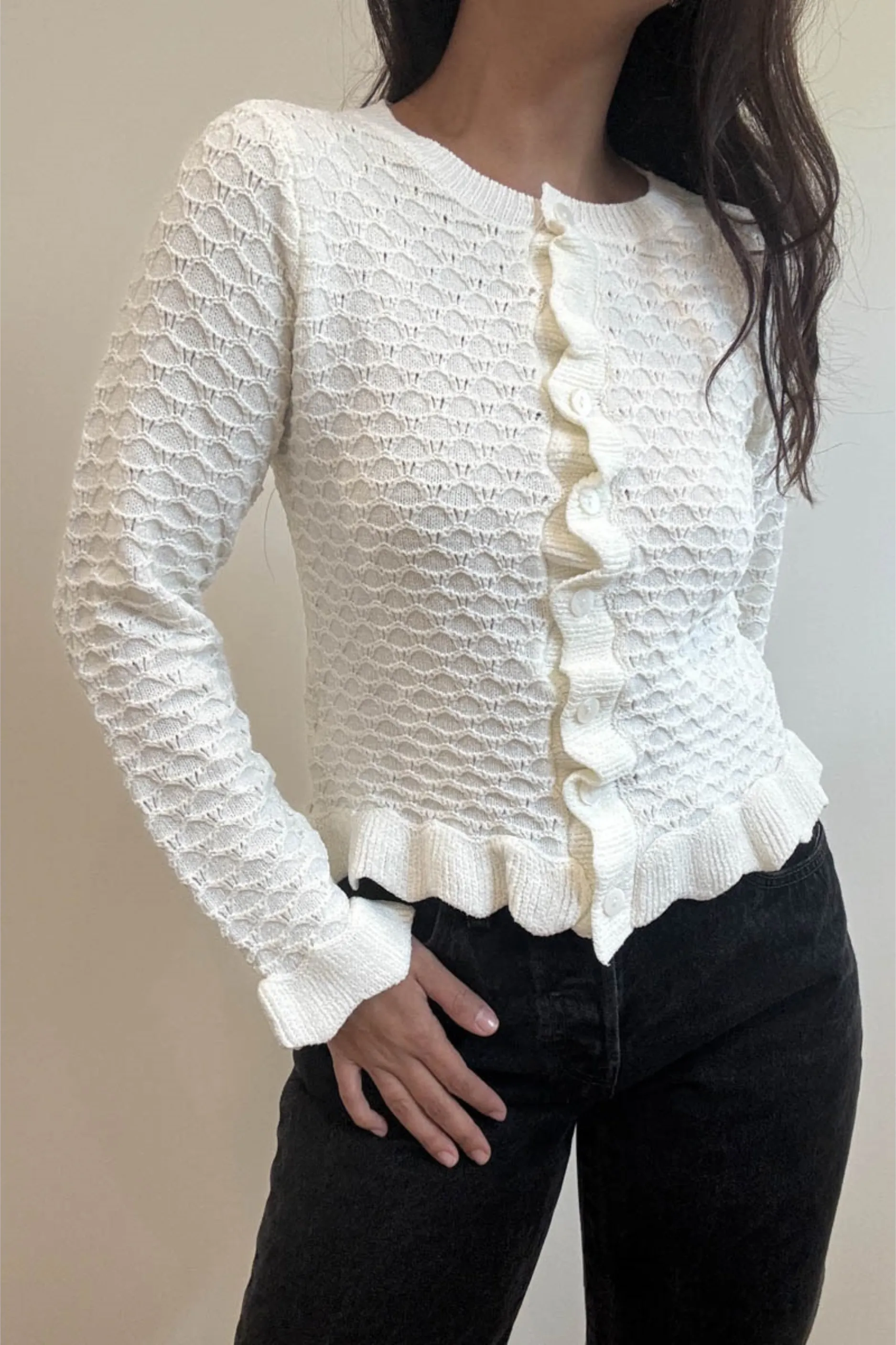 Pointelle Knit Cardigan sold by Maude product image thumbnail 3