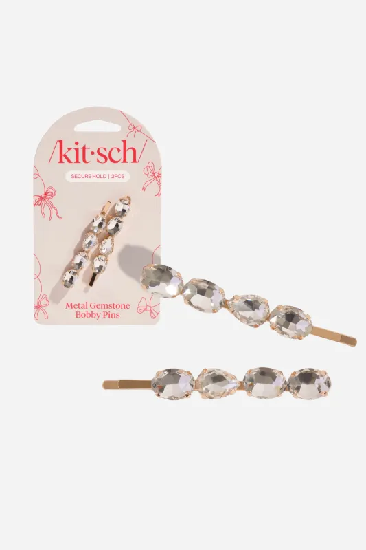 KITSCH Gemstone Bobby Pins - 2pc Set sold by Maude