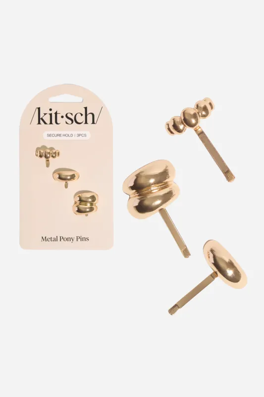 KITSCH Gold Metal Pony Pins - 3 Pc Set sold by Maude