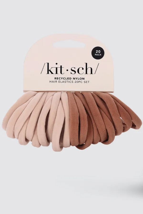 KITSCH - Eco-Friendly Nylon Elastics 20pc Set - Blush sold by Maude