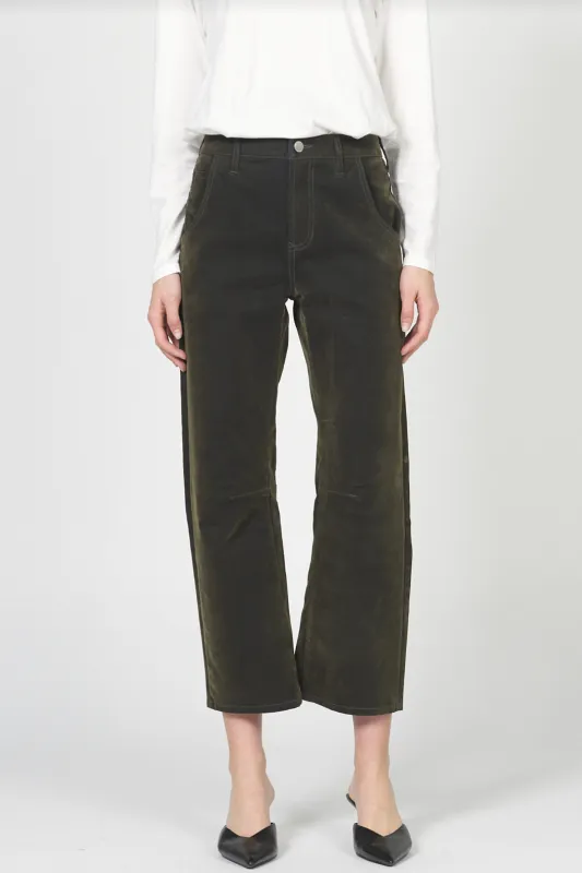 Lasso High Rise Cropped Pants - Olive sold by Maude