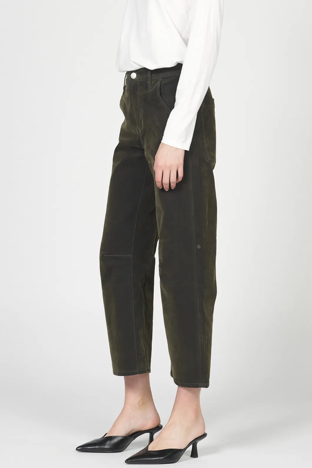 Lasso High Rise Cropped Pants - Olive sold by Maude product image thumbnail 2