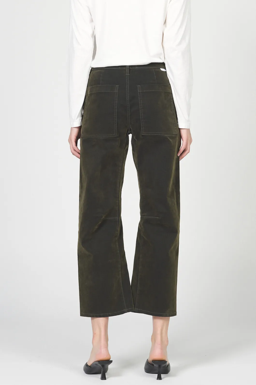 Lasso High Rise Cropped Pants - Olive sold by Maude product image thumbnail 3