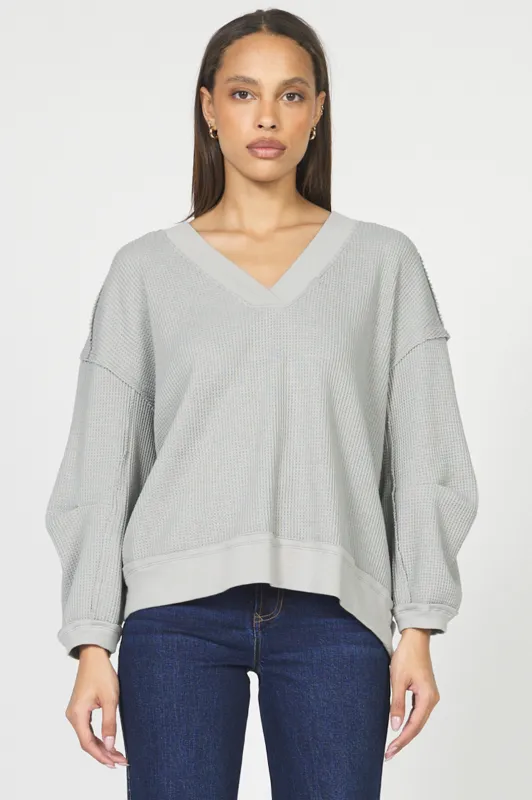Martine V-Neck Sweater - Grey sold by Maude