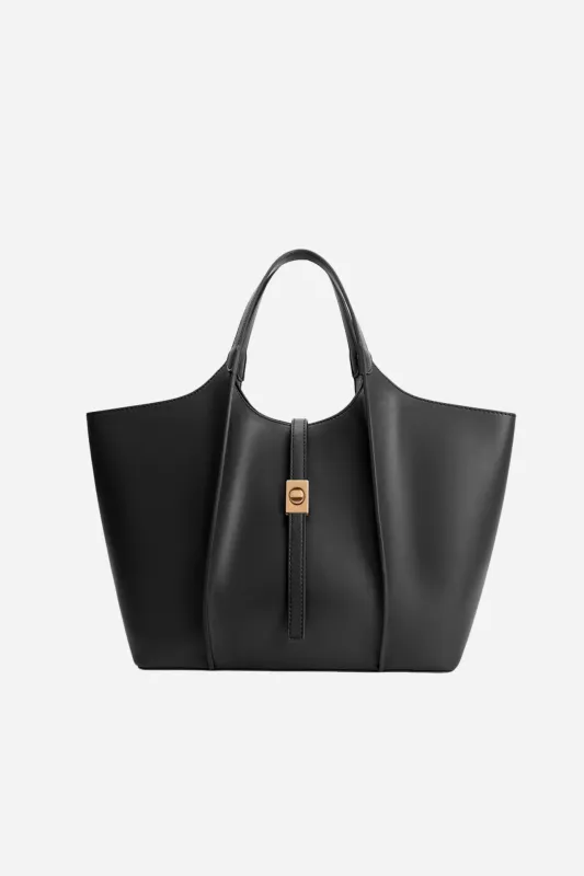 Melie Bianco - Malia Tote Bag - Black Leather sold by Maude