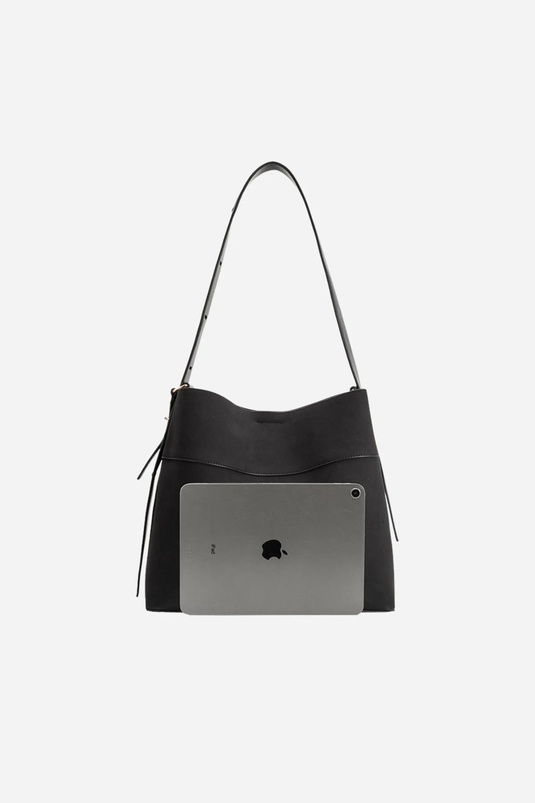 Melie Bianco - Stormie Tote Bag - Black Suede sold by Maude product image thumbnail 3