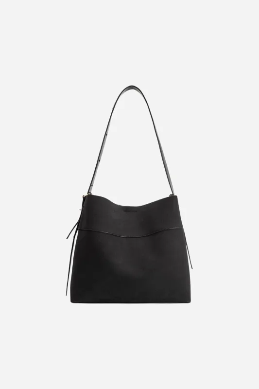Melie Bianco - Stormie Tote Bag - Black Suede sold by Maude