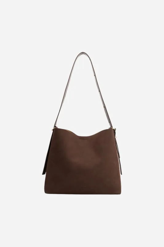 Melie Bianco - Stormie Tote Bag - Espresso Suede sold by Maude