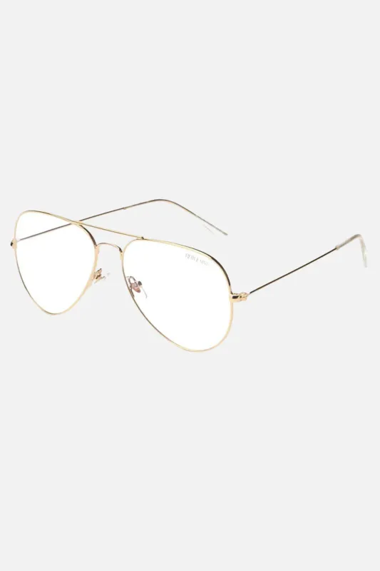 Charlie Blue Light Glasses - Gold sold by Maude