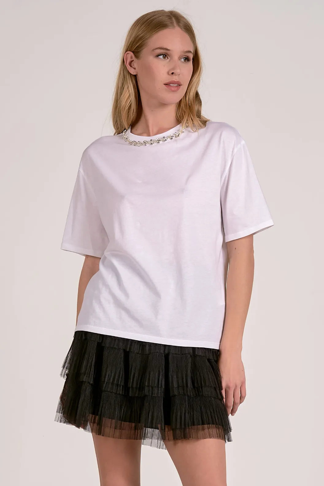 Embellished Tee - White sold by Maude