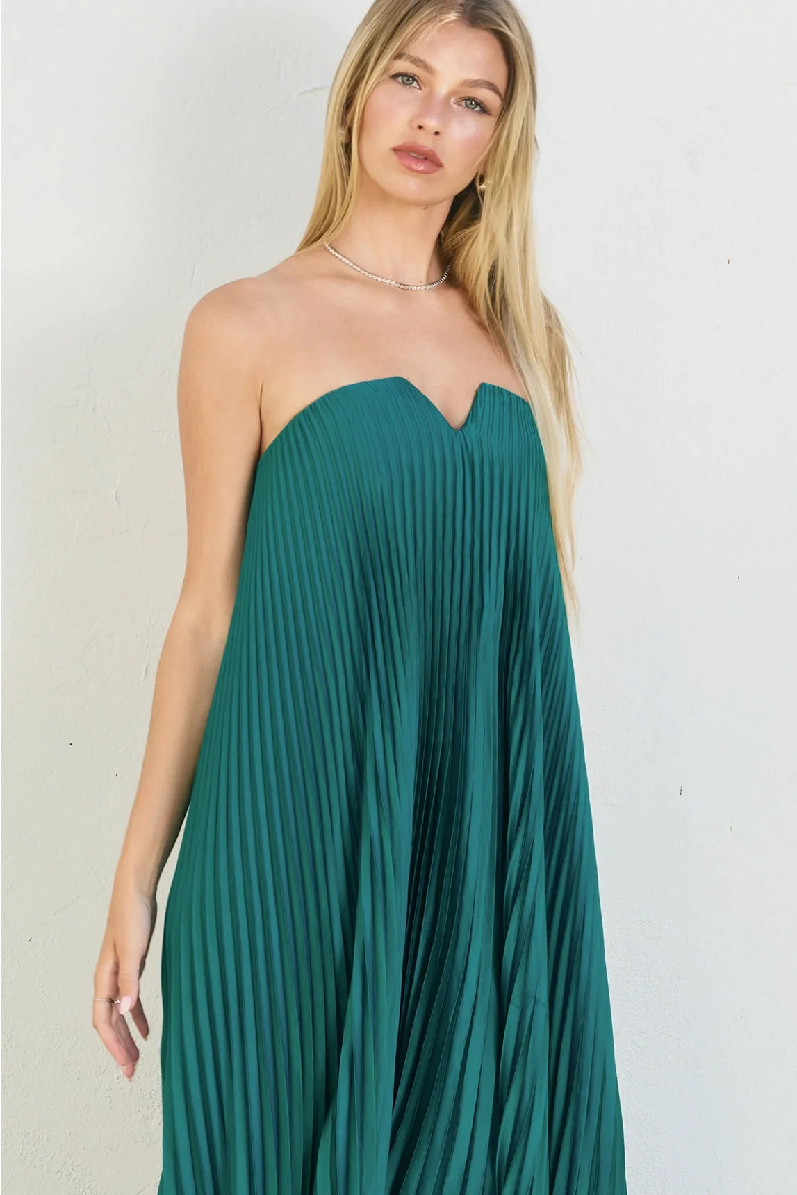 Moonglade Pleated Maxi Dress - Emerald sold by Maude product image thumbnail 2