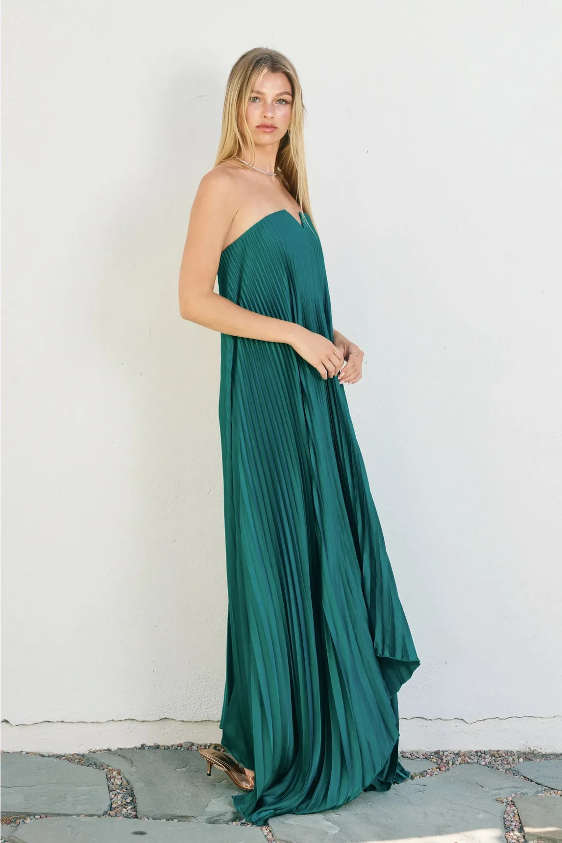 Moonglade Pleated Maxi Dress - Emerald sold by Maude product image thumbnail 4