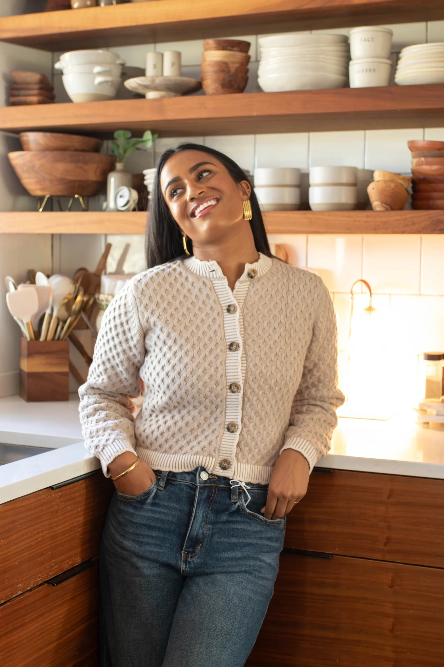 Clara Cropped Knit Cardigan sold by Maude