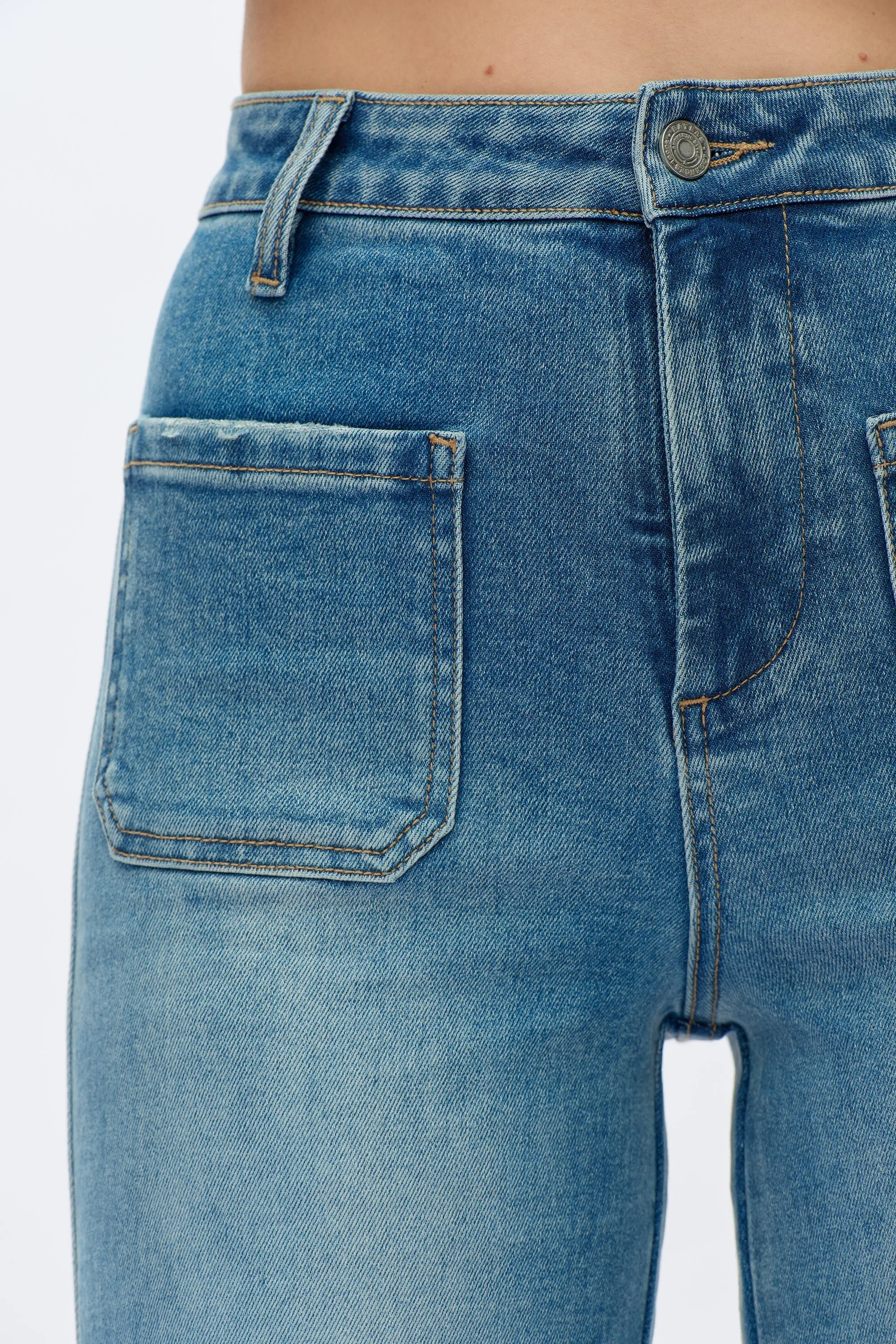 High Rise Wide Leg Jeans - Medium Blue sold by Maude product image thumbnail 5