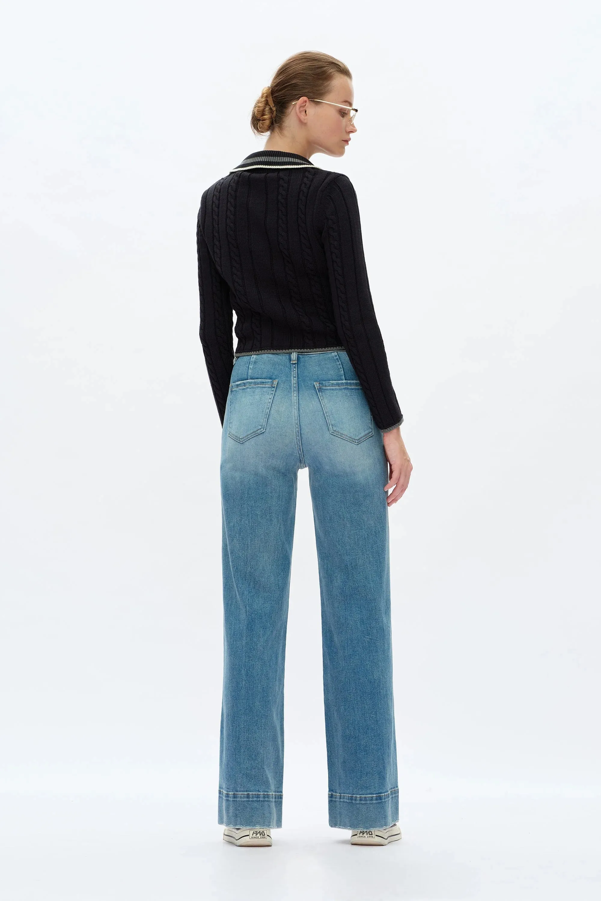 High Rise Wide Leg Jeans - Medium Blue sold by Maude product image thumbnail 2