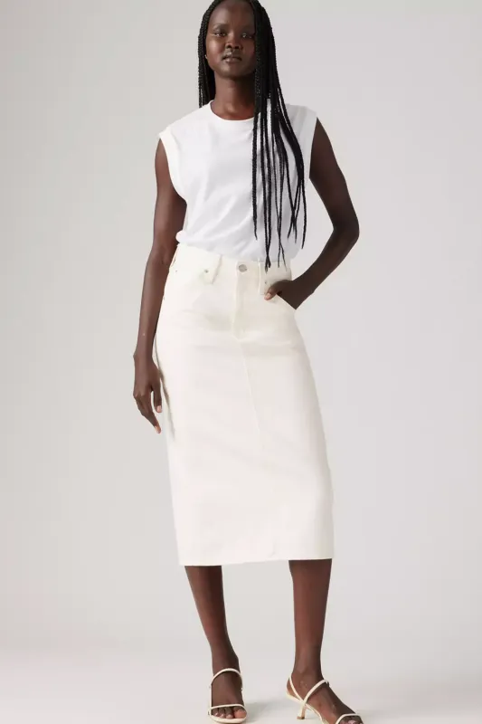 Levi's Back Slit Midi Skirt - Snowing in LA sold by Maude