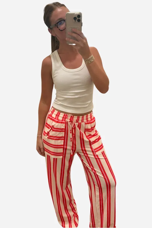 Color Block Striped Wide-Leg Pants sold by Maude