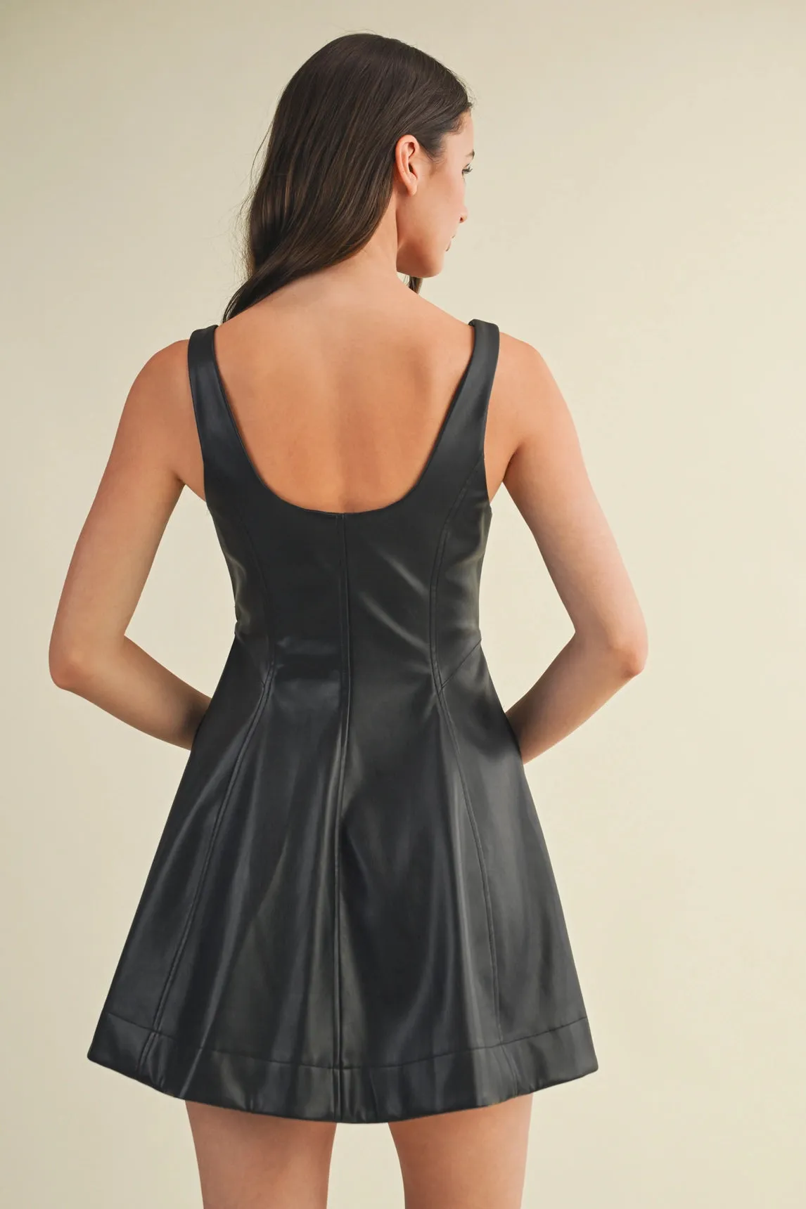 Motto Leather Mini Dress sold by Maude product image thumbnail 4