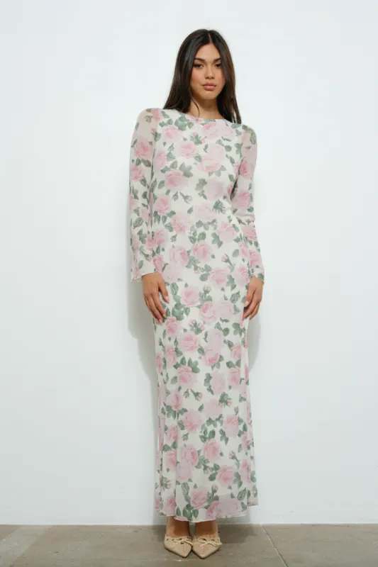 Floral Print Bell Sleeve Maxi Dress sold by Maude