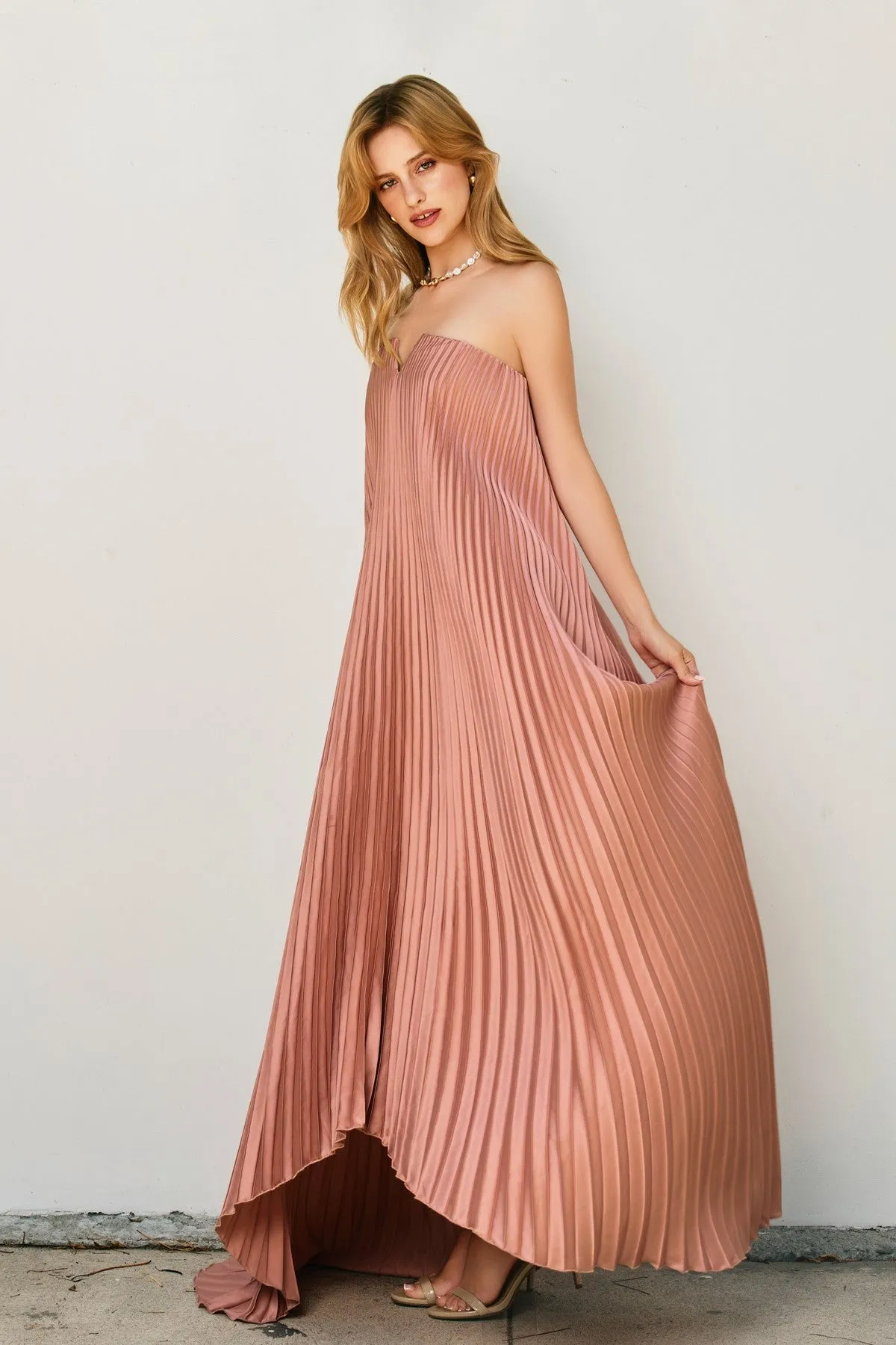 Moonglade Pleated Maxi Dress - Hazel sold by Maude product image thumbnail 4