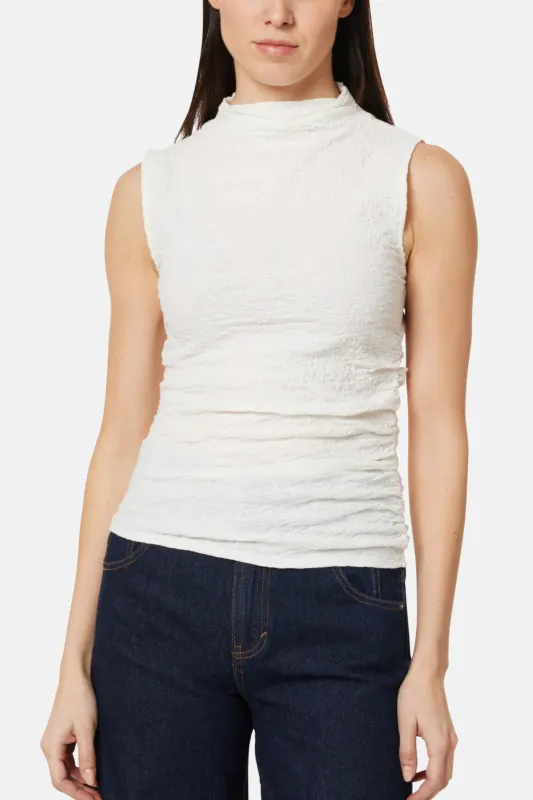 Habitual - Gathered Tank Top - White sold by Maude