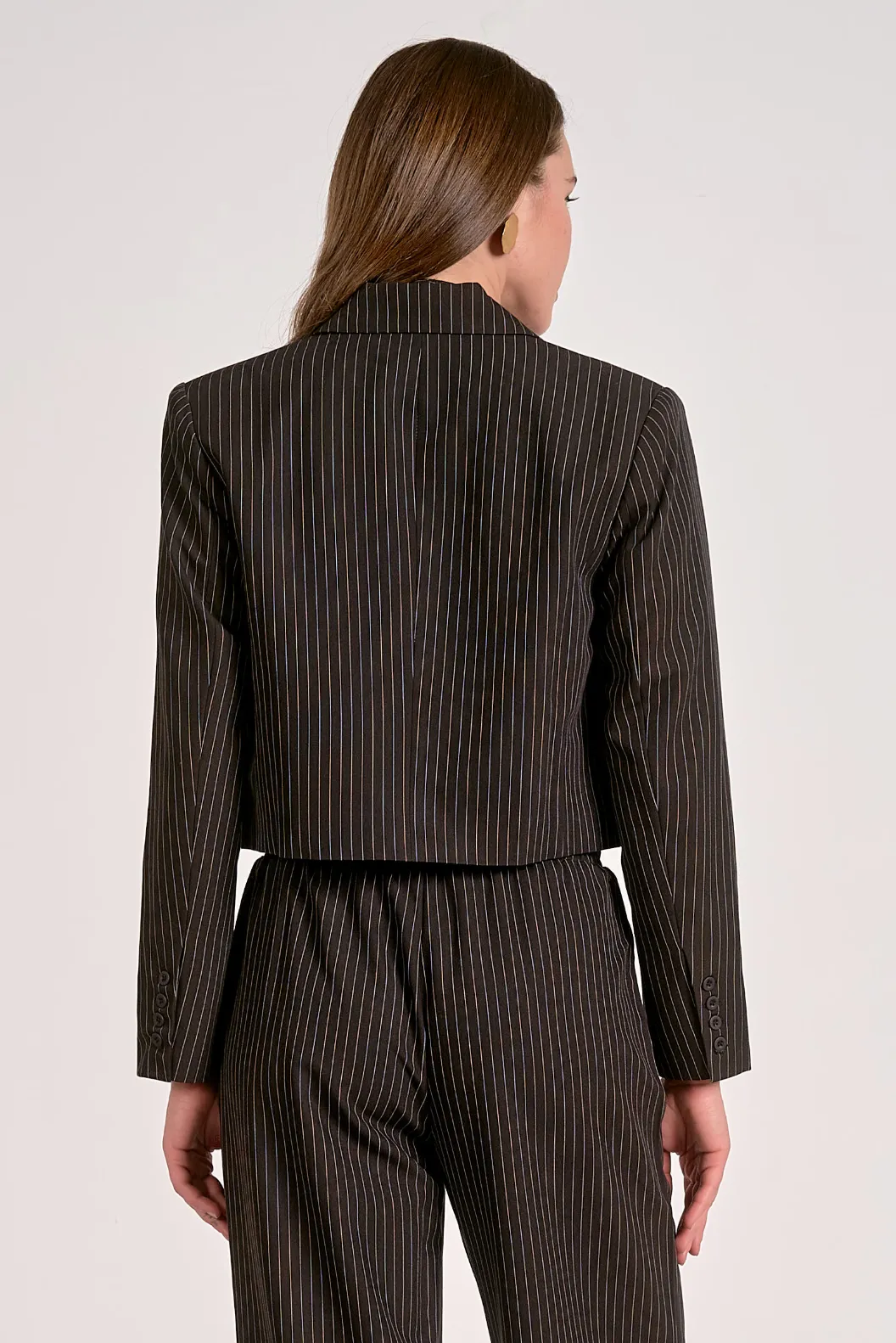Cropped Pinstripe Blazer sold by Maude product image thumbnail 4