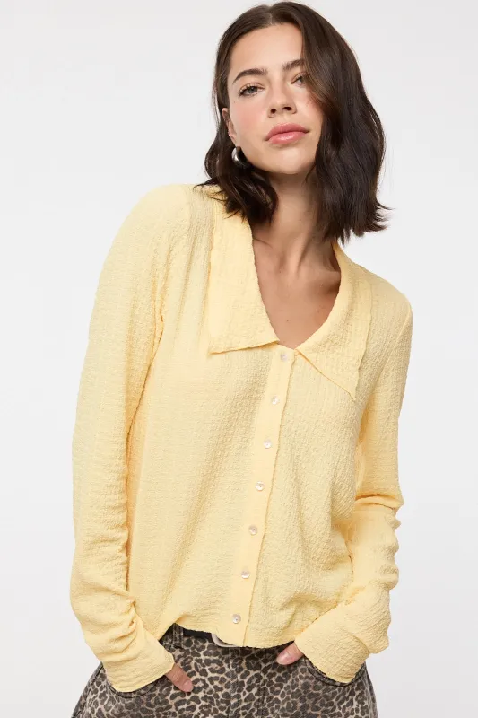 Textured Button Up Knit Top - Daisy sold by Maude