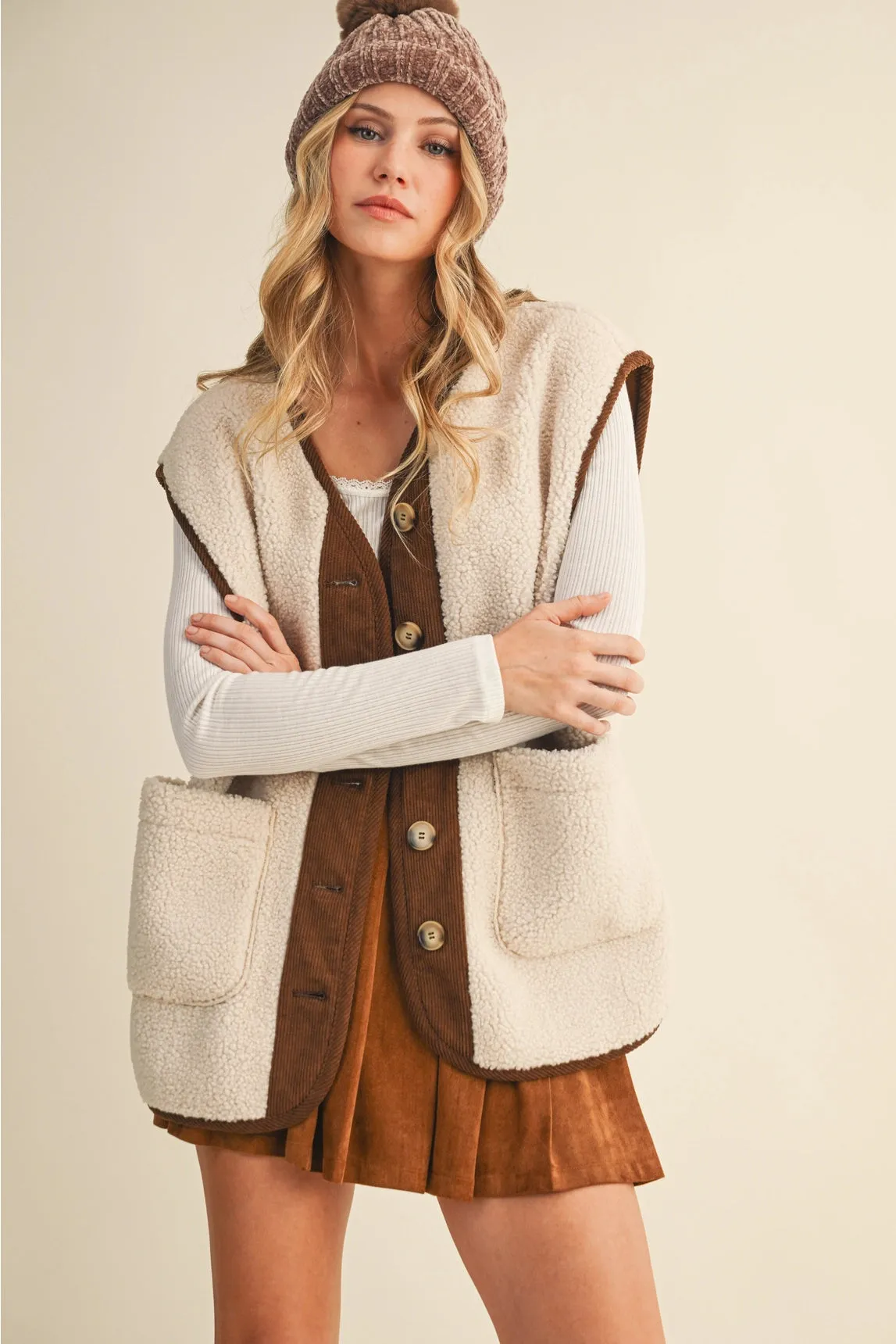 Teddy Vest - Cream sold by Maude