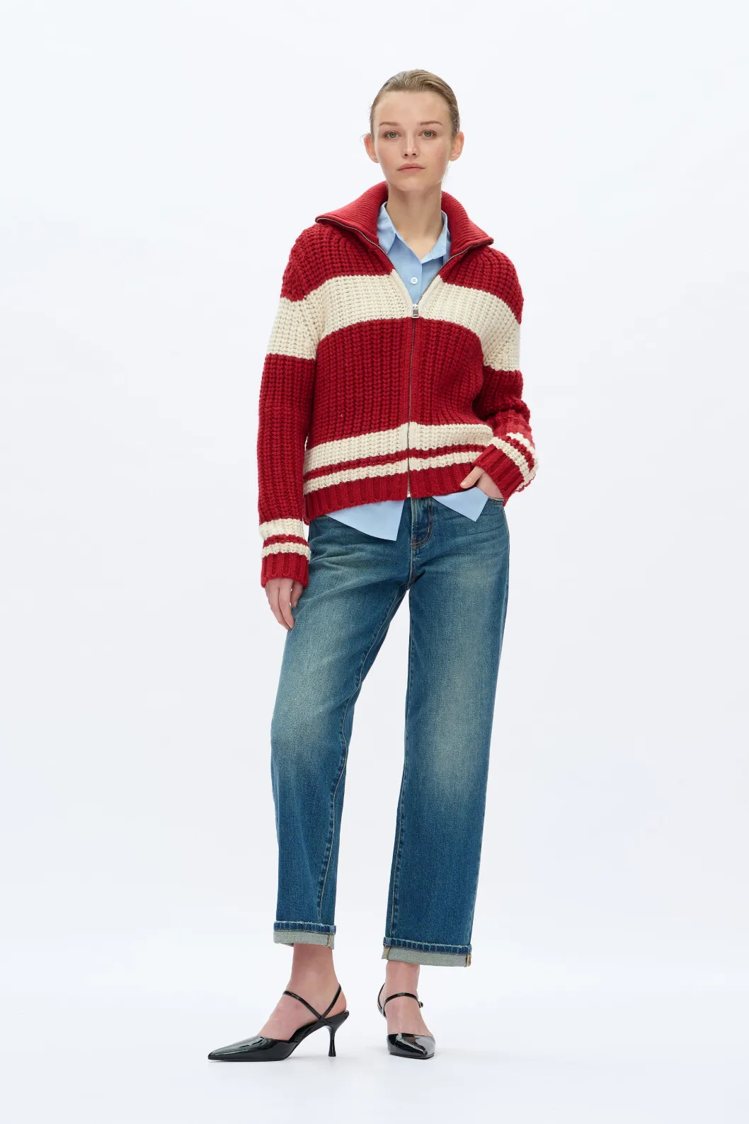 Mid Rise Straight Leg Jeans - Retro Medium Blue sold by Maude product image thumbnail 3