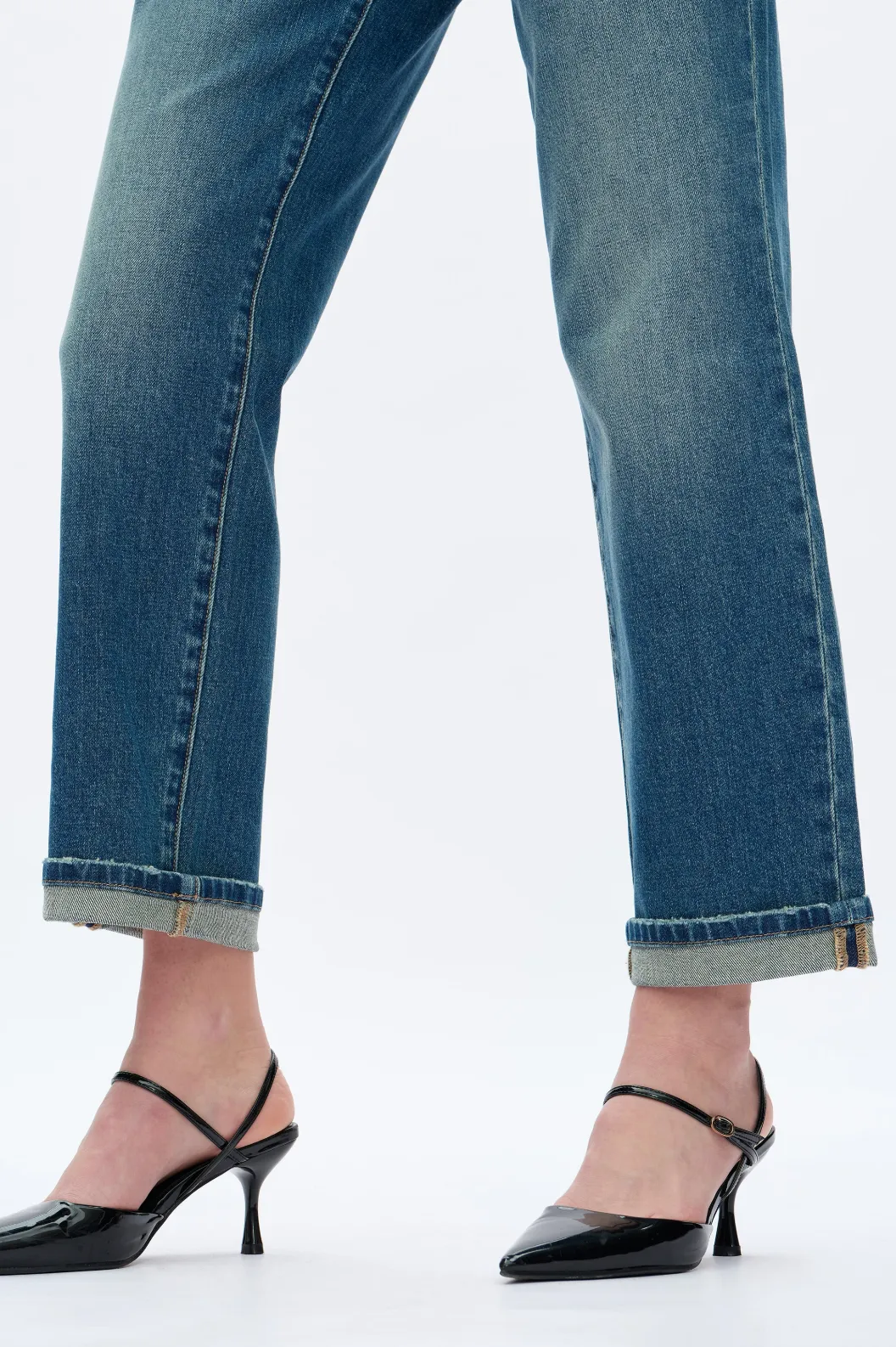 Mid Rise Straight Leg Jeans - Retro Medium Blue sold by Maude product image thumbnail 4