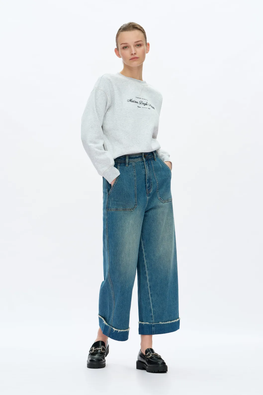 High Rise Wide Leg Jeans - Vintage Medium Blue sold by Maude product image thumbnail 2