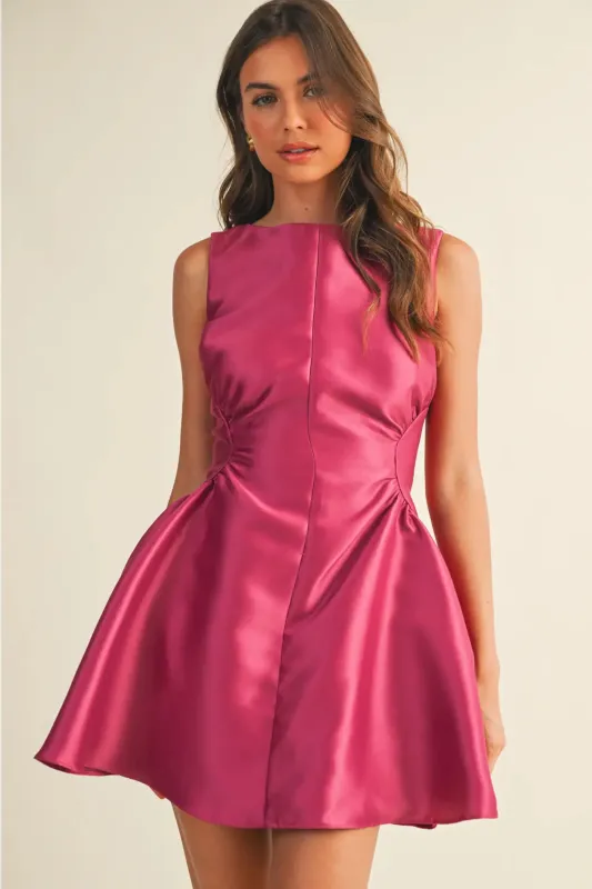 Fun and Flirty Flare Mini Dress - Rose made by Mustard Seed