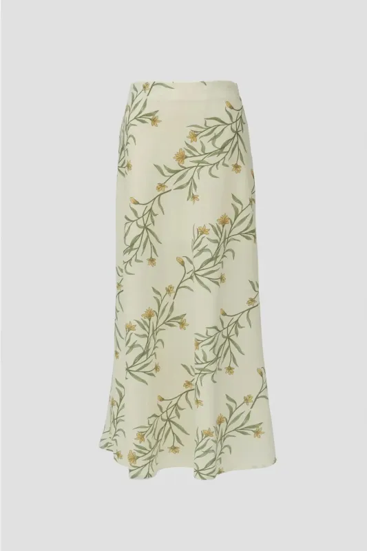 Linen Floral Print Maxi Skirt sold by Maude
