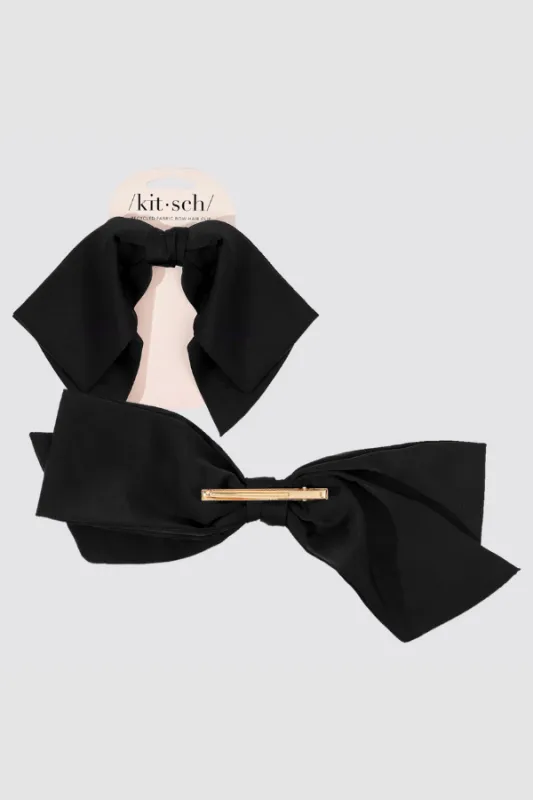 KITSCH Bow Hair Clip - Black sold by Maude