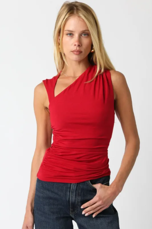 Mia Knit Top - Red made by Olivaceous