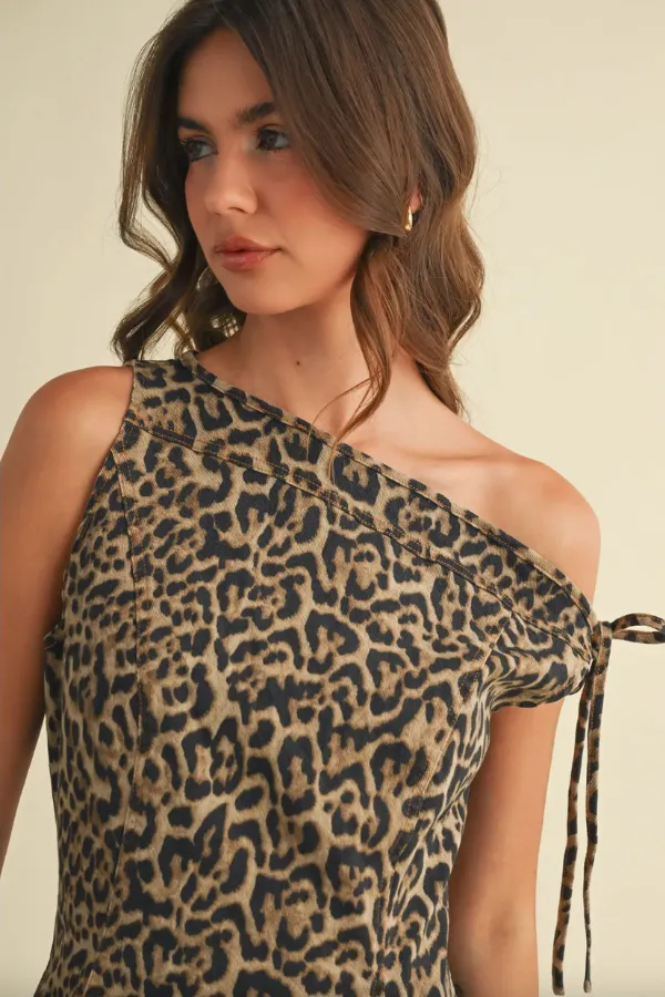 Leopard Denim Mini Dress sold by Maude product image thumbnail 4