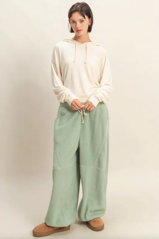 Cozy Contrast Sweatpants - Sage sold by Maude