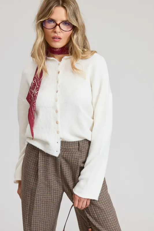 Elise Button Down Cardigan - Ivory sold by Maude