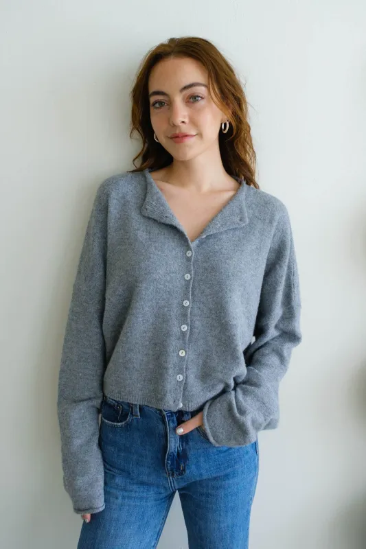 Piper Cardigan - Heather Grey sold by Maude