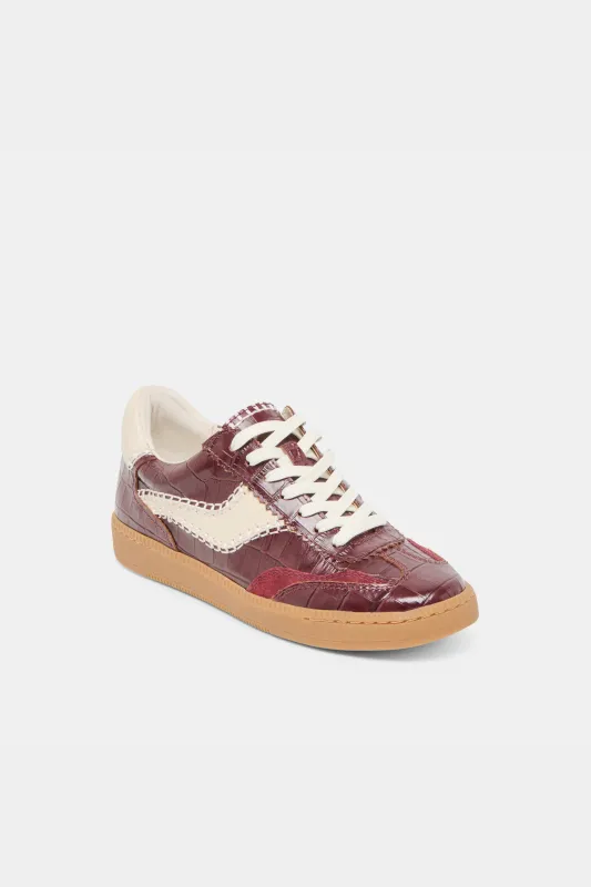 Dolce Vita Notice Stitch Sneakers - Oxblood Leather sold by Maude