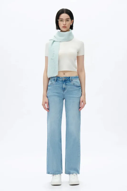 Alsa Mid Rise Wide Leg Jeans sold by Maude