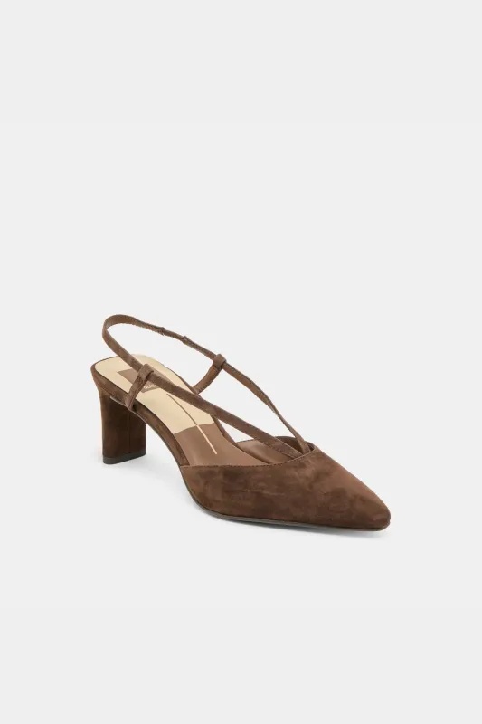Dolce Vita Ginay Heels - Dark Brown Suede made by Dolce Vita