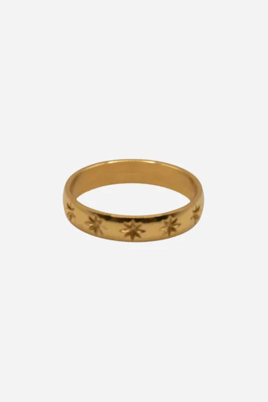 18K Star Stacking Ring - Gold sold by Maude