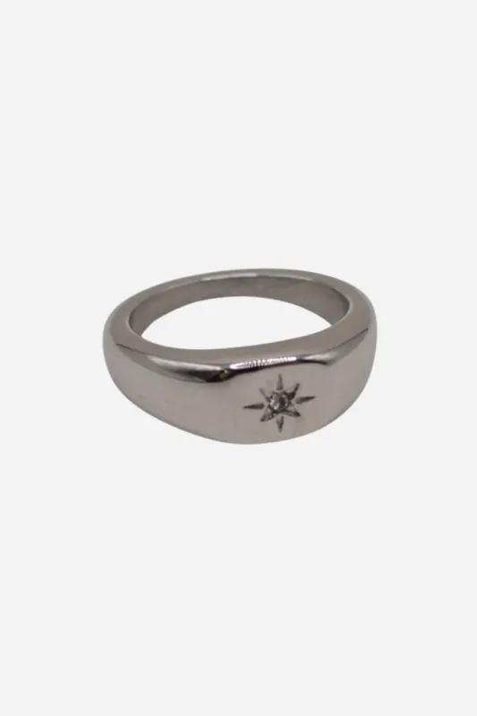18K Lone Star Signet Ring - Silver sold by Maude